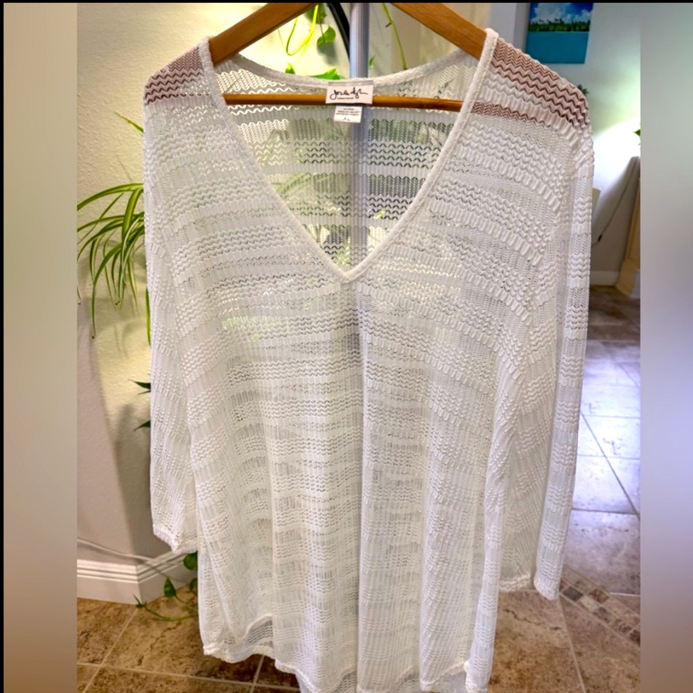 Taylor White Knit Swim Cover-Up - Picture 3 of 8